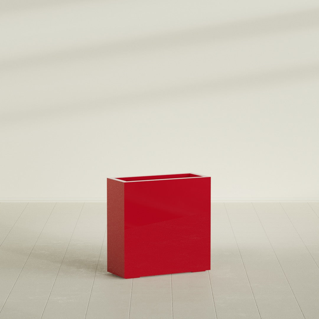 Milano Medium Narrow Rectangle Fiberglass Planter - 24 in x 10 in x 24 in - Gloss Red - Gloss Red,24 in x 10 in x 24 in