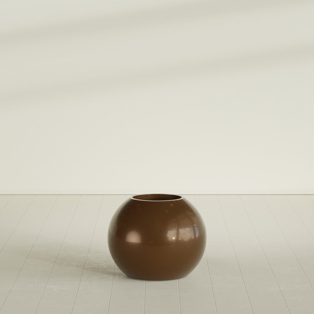 Globe Medium Sphere Fiberglass Planter - 24 in x 24 in x 19 in - Metallic Bronze - Metallic Bronze,24 in x 24 in x 20 in