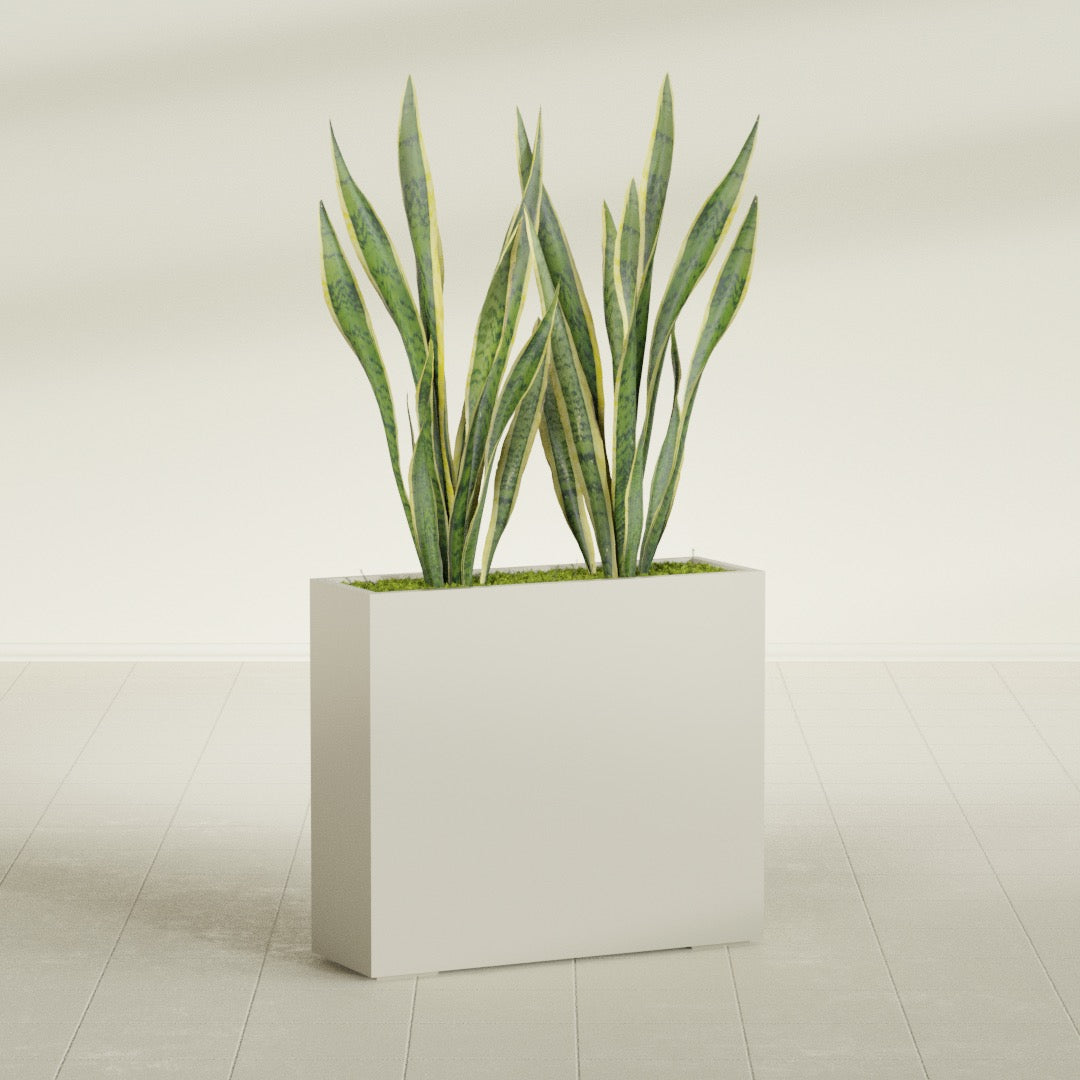 Perth Extra Large Long Rectangle Fiberglass Planter - 48 in x 16 in x 42 in - Satin Beige - Satin Beige,48 in x 16 in x 42 in