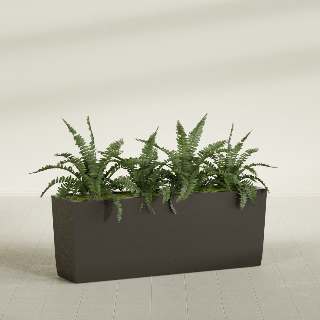 Panama Extra Large Long Rectangle Fiberglass Planter - 48 in x 12 in x 18 in - Matte Brown - Matte Brown,48 in x 12 in x 18 in