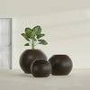 Globe Medium Sphere Fiberglass Planter - 24 in x 24 in x 19 in - Matte Brown - Matte Brown,24 in x 24 in x 20 in