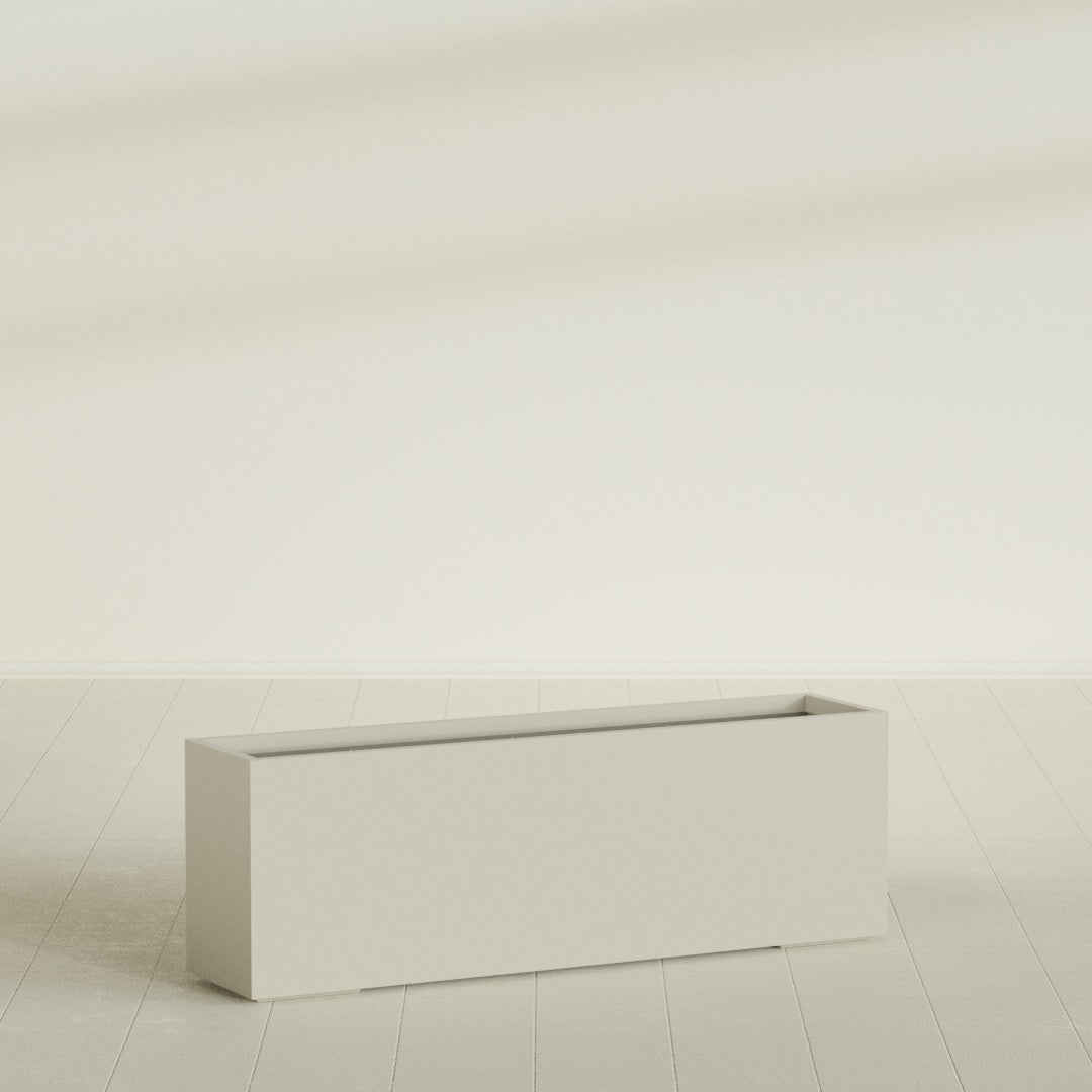 Tolga Extra Large Long Rectangle Fiberglass Planter - 72 in x 16 in x 24 in - Satin Beige - Satin Beige,72 in x 16 in x 24 in