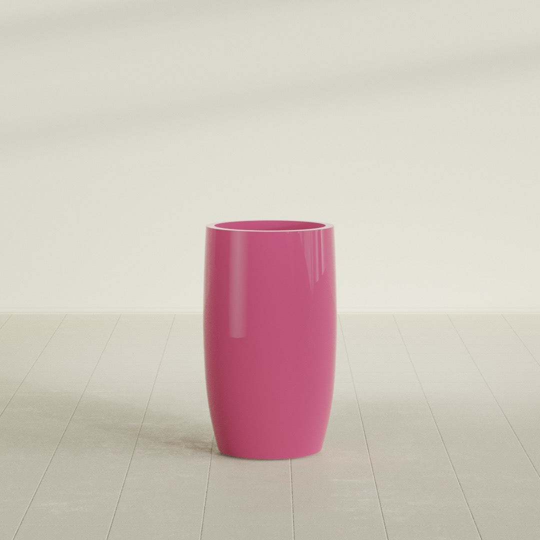 Lisbon Large Round Fiberglass Planter - 18 in x 18 in x 32 in - Gloss Pink Violet - Gloss Pink Violet,18 in x 18 in x 32 in