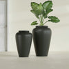 Bara Jar Large Round Fiberglass Planter - 20 in x 20 in x 31 in - Matte Charcoal - Matte Charcoal,20 in x 20 in x 32 in