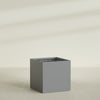 Montroy Extra Large Cube Square Fiberglass Planter - 48 in x 48 in x 48 in - Metallic Gunmetal - Metallic Gunmetal,48 in x 48 in x 48 in