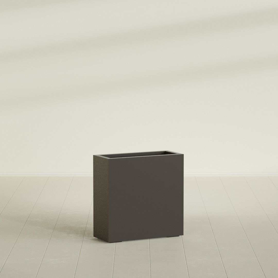 Milano Medium Narrow Rectangle Fiberglass Planter - 24 in x 10 in x 24 in - Matte Brown - Matte Brown,24 in x 10 in x 24 in