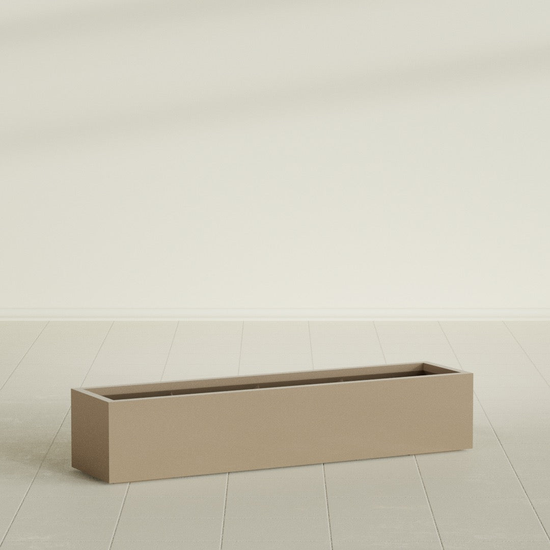 Cuba Extra Large Long Rectangle Fiberglass Planter - 60 in x 14 in x 12 in - Metallic Gold - Metallic Gold,60 in x 14 in x 12 in