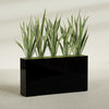 Delray Extra Large Long Rectangle Fiberglass Planter - 60 in x 12 in x 32 in - Gloss Black - Gloss Black,60 in x 12 in x 32 in