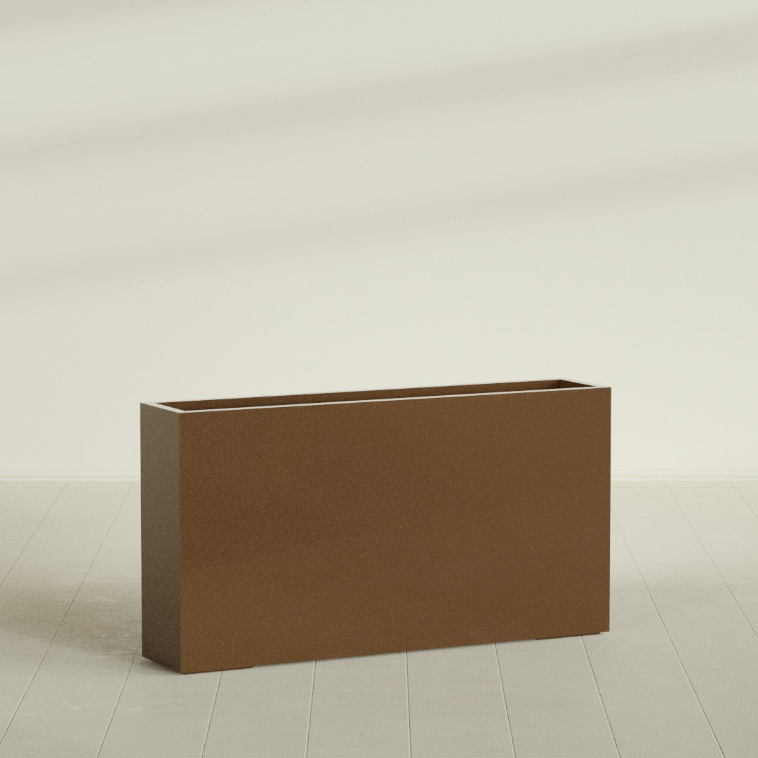 Delray Extra Large Long Rectangle Fiberglass Planter - 60 in x 12 in x 32 in - Metallic Bronze - Metallic Bronze,60 in x 12 in x 32 in