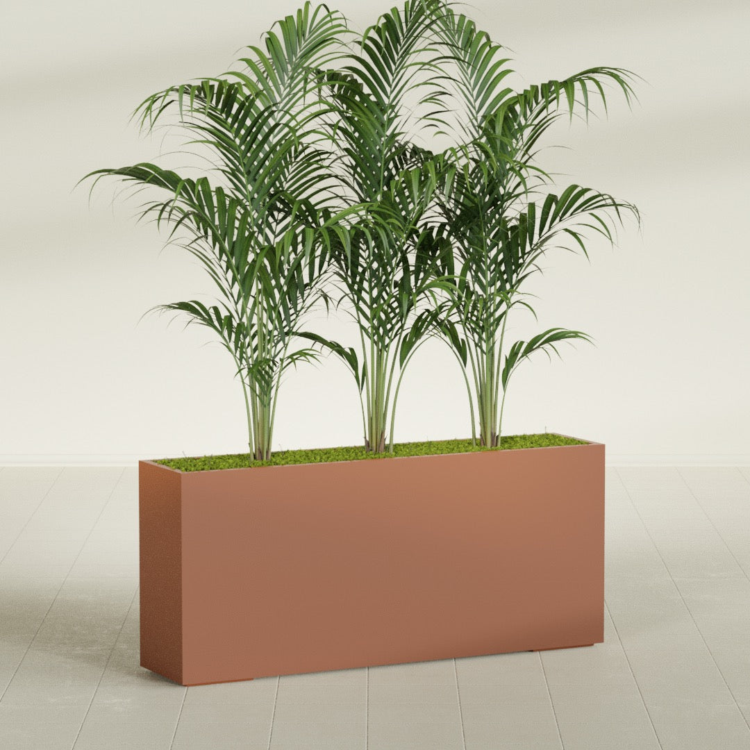 Potsdam Extra Large Long Rectangle Fiberglass Planter - 72 in x 16 in x 32 in - Matte Terracotta - Matte Terracotta,72 in x 16 in x 32 in