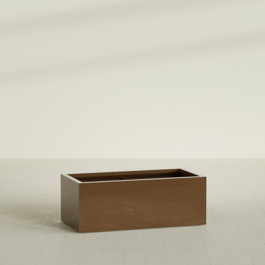 Torino Extra Large Wide Rectangle Fiberglass Planter - 48 in x 24 in x 18 in - Metallic Bronze - Metallic Bronze,48 in x 24 in x 18 in