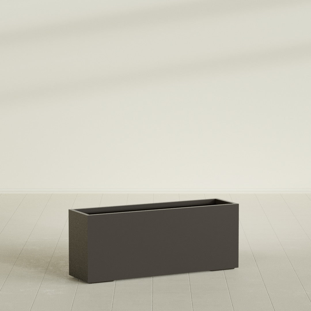 Tolga Extra Large Long Rectangle Fiberglass Planter - 60 in x 16 in x 24 in - Matte Brown - Matte Brown,60 in x 16 in x 24 in