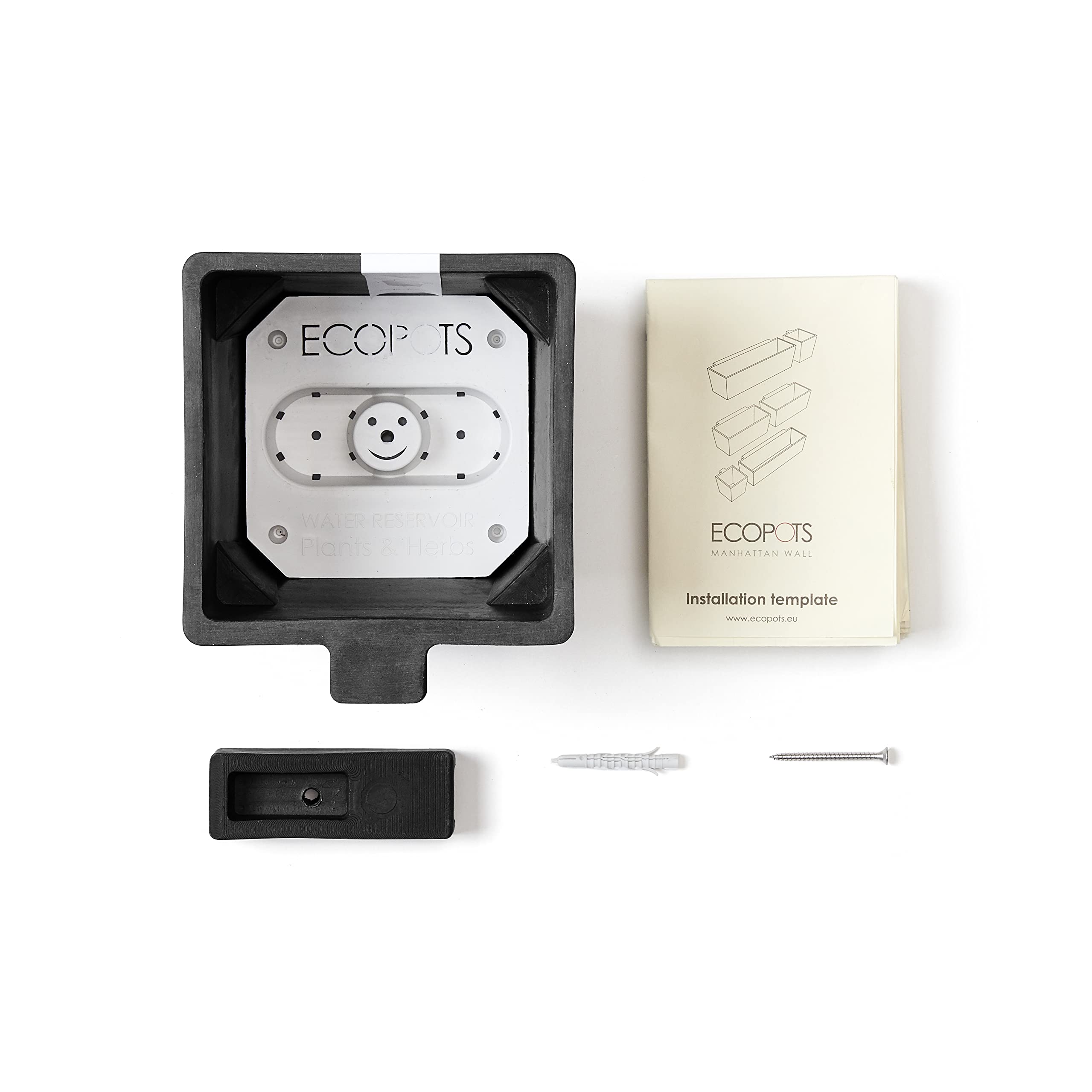 Manhattan Small Rectangle Wall Planter - 6 in x 6.75 in x 6 in - Dark Grey - Dark Grey,6 in x 6.75 in x 6 in