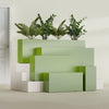 Hollywood Large Narrow Rectangle Fiberglass Planter - 36 in x 12 in x 24 in - Satin Green - Satin Green,36 in x 12 in x 24 in