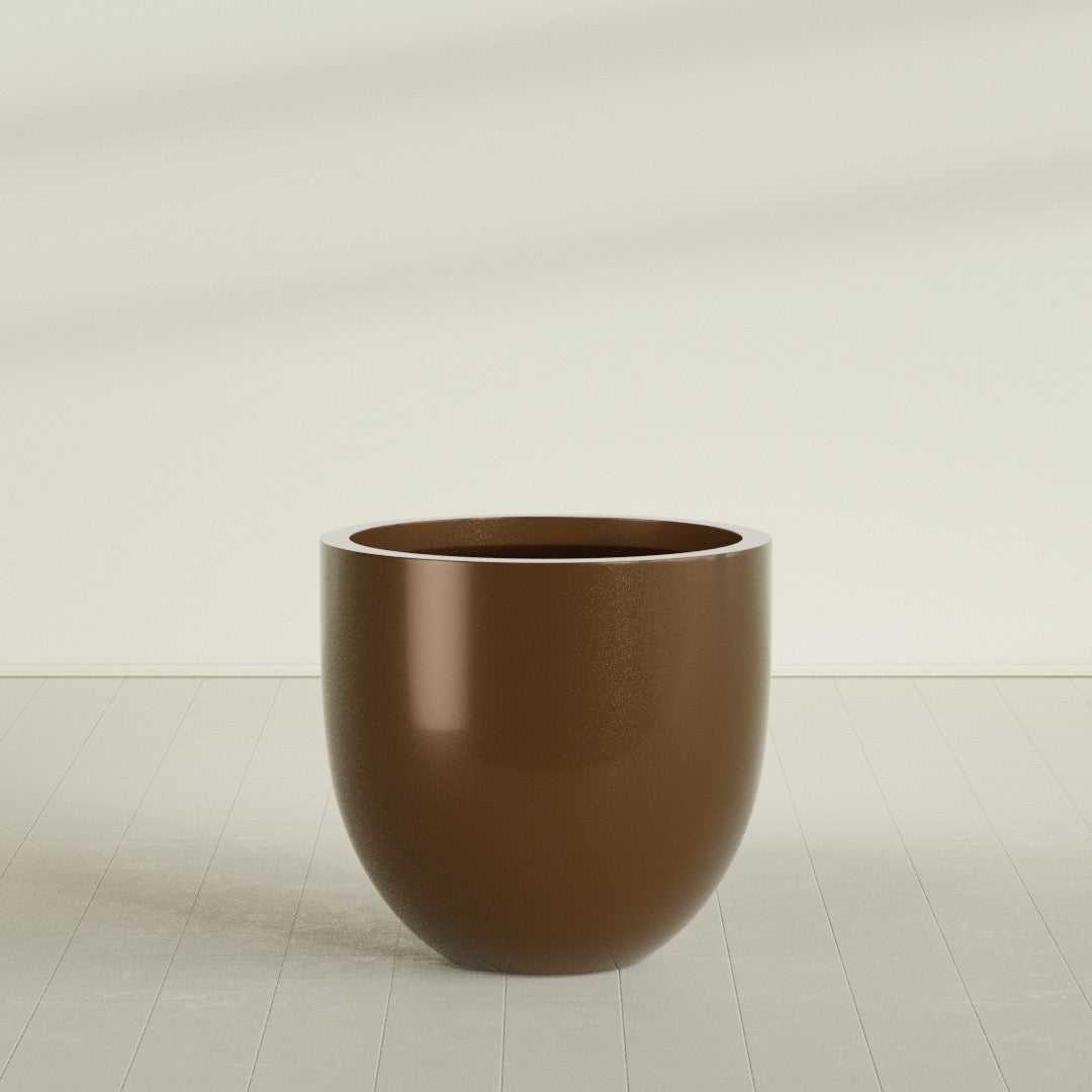 Alzira Large Round Fiberglass Planter - 36 in x 36 in x 34 in - Metallic Bronze - Metallic Bronze,36 in x 36 in x 34 in