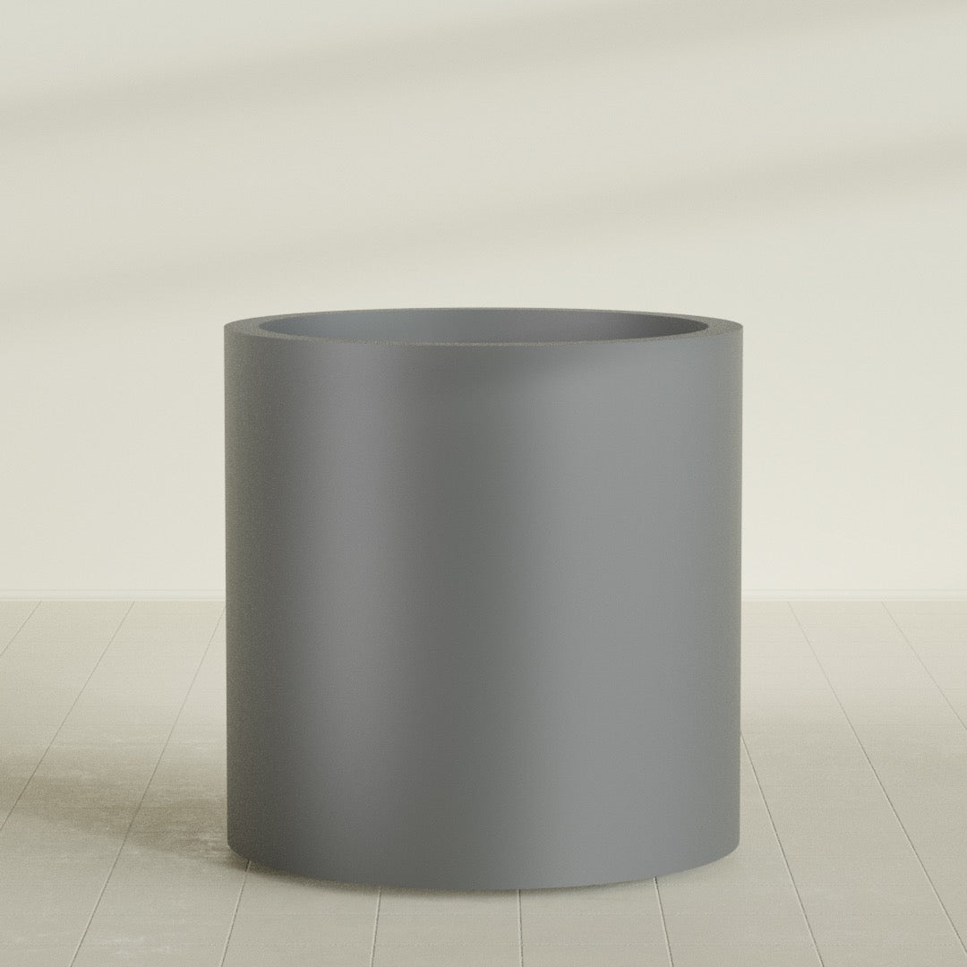Rio Grande Large Round Fiberglass Planter - 30 in x 30 in x 32 in - Metallic Gunmetal - Metallic Gunmetal,30 in x 30 in x 32 in