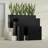 Delray Large Tall Rectangle Fiberglass Planter - 12 in x 12 in x 32 in - Gloss Black - Gloss Black,12 in x 12 in x 32 in