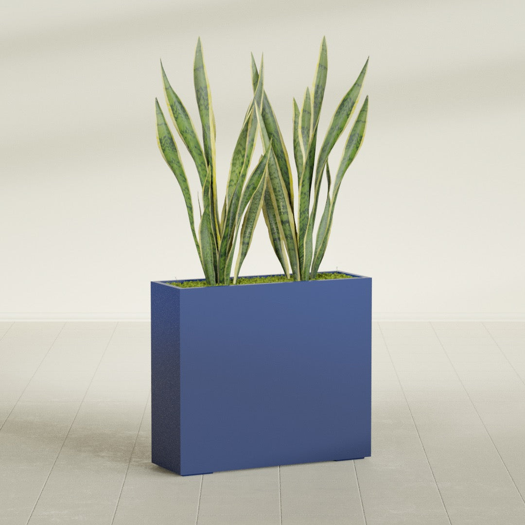 Perth Extra Large Long Rectangle Fiberglass Planter - 48 in x 16 in x 42 in - Matte Cobalt Blue - Matte Cobalt Blue,48 in x 16 in x 42 in