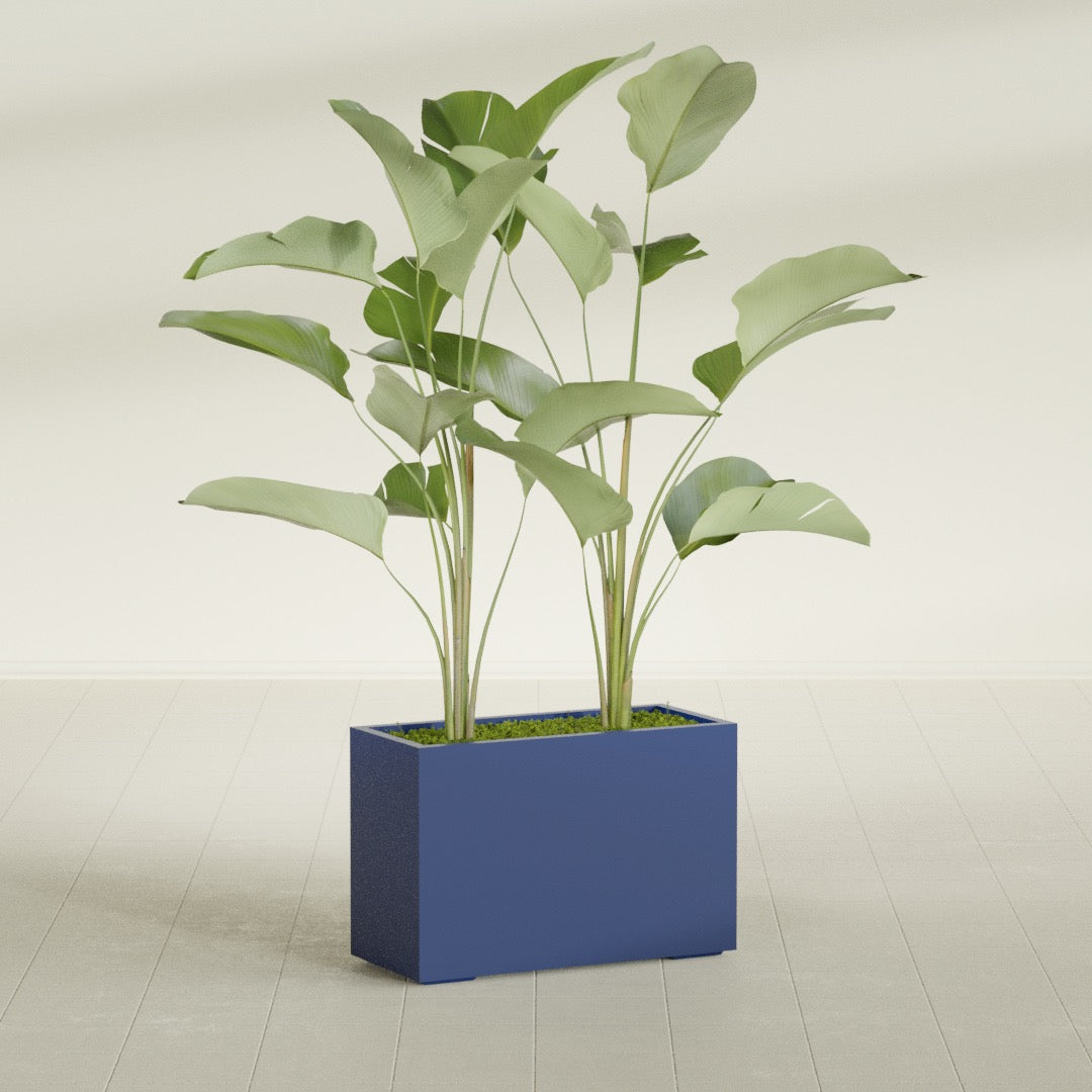 Tolga Large Rectangle Fiberglass Planter - 36 in x 16 in x 24 in - Matte Cobalt Blue - Matte Cobalt Blue,36 in x 16 in x 24 in