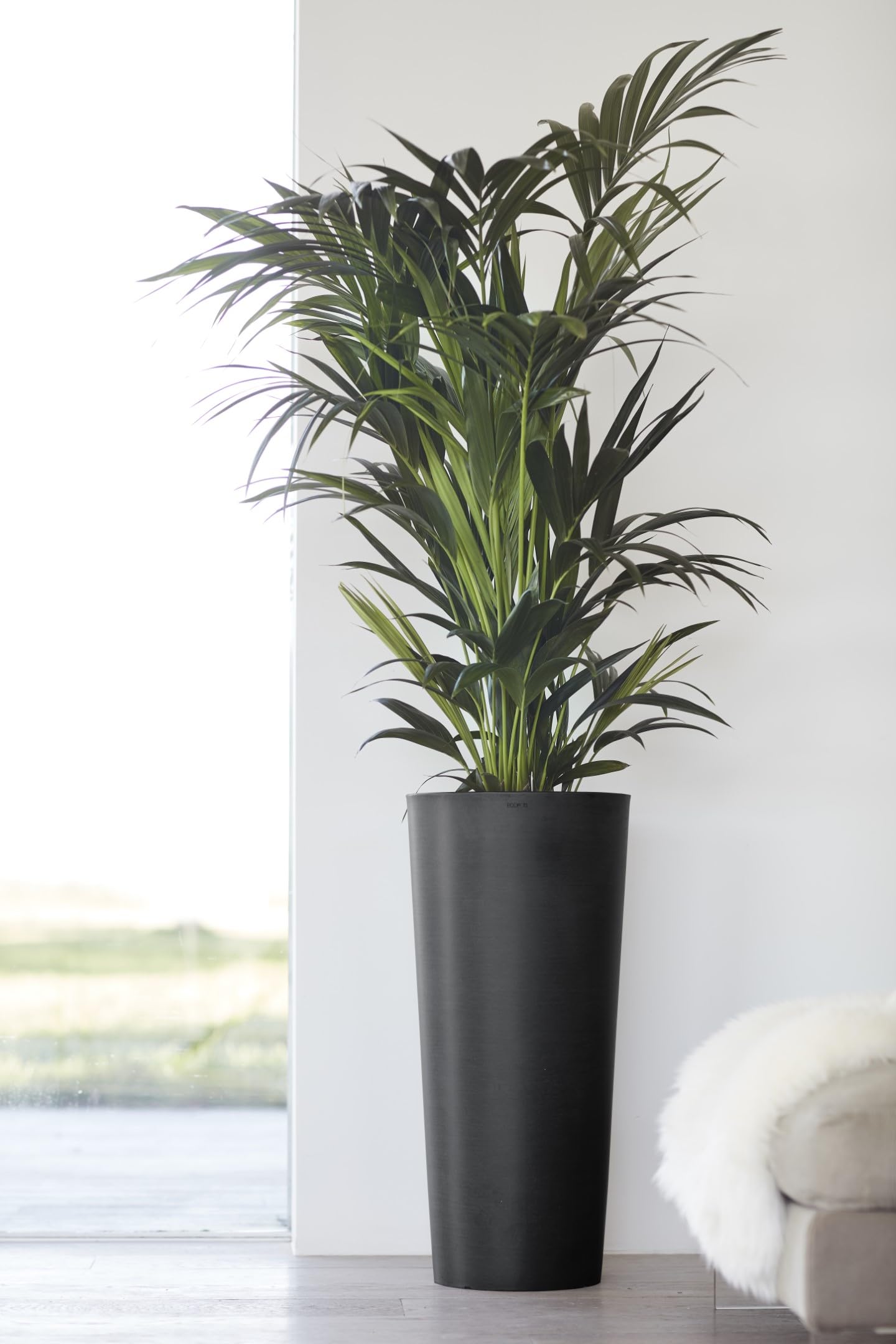 Amsterdam Mid High Medium Tall Round Planter - 13.5 in x 13.5 in x 26 in - Dark Grey - Dark Grey,13.5 in x 13.5 in x 26 in,Planter Only