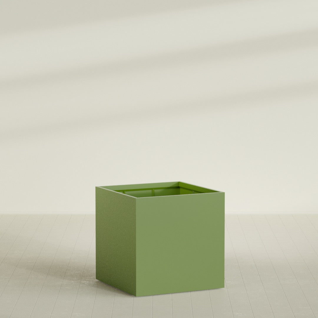 Montroy Extra Large Cube Square Fiberglass Planter - 48 in x 48 in x 48 in - Satin Green - Satin Green,48 in x 48 in x 48 in