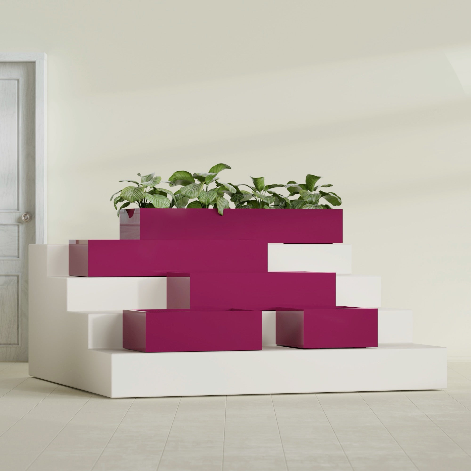 Antwerp Extra Large Long Rectangle Fiberglass Planter - 60 in x 24 in x 12 in - Gloss Eggplant - Gloss Eggplant,60 in x 24 in x 12 in
