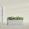 Hudson Extra Large Long Rectangle Fiberglass Planter - 100 in x 18 in x 28 in - Metallic Silver - Metallic Silver,100 in x 18 in x 28 in