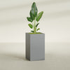 Darwin Large Tall Rectangle Fiberglass Planter - 24 in x 24 in x 42 in - Metallic Gunmetal - Metallic Gunmetal,24 in x 24 in x 42 in