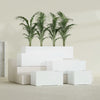 Torino Extra Large Wide Rectangle Fiberglass Planter - 60 in x 24 in x 18 in - Gloss White - Gloss White,60 in x 24 in x 18 in
