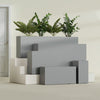 Hollywood Medium Rectangle Fiberglass Planter - 12 in x 12 in x 24 in - Metallic Gunmetal - Metallic Gunmetal,12 in x 12 in x 24 in