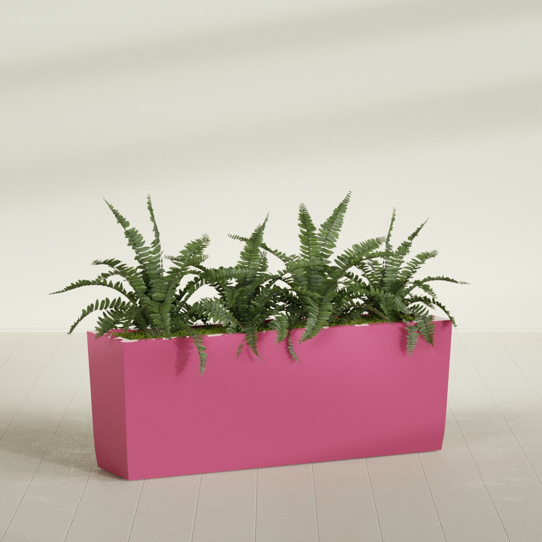 Panama Extra Large Long Rectangle Fiberglass Planter - 48 in x 12 in x 18 in - Gloss Pink Violet - Gloss Pink Violet,48 in x 12 in x 18 in