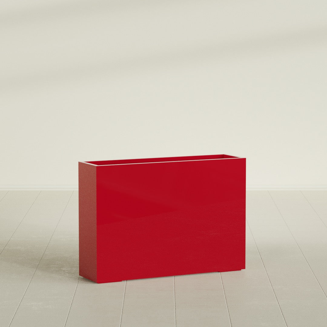 Perth Extra Large Long Rectangle Fiberglass Planter - 60 in x 16 in x 42 in - Gloss Red - Gloss Red,60 in x 16 in x 42 in