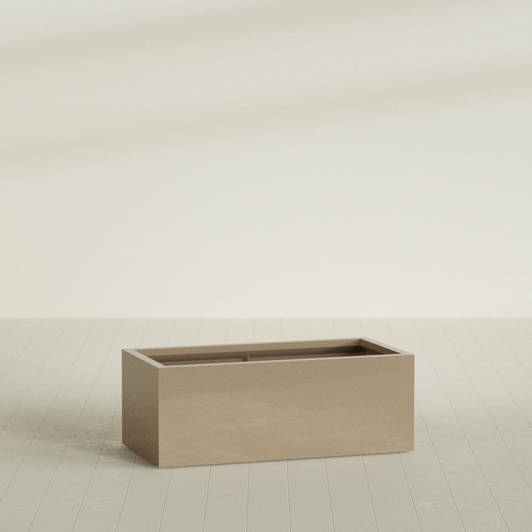 Torino Extra Large Wide Rectangle Fiberglass Planter - 48 in x 24 in x 18 in - Metallic Gold - Metallic Gold,48 in x 24 in x 18 in