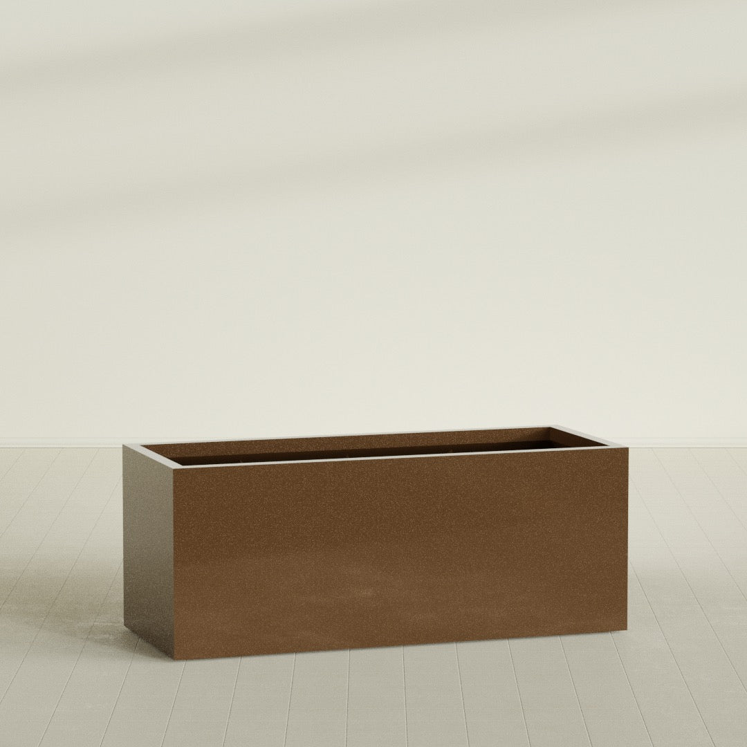 Granada Extra Large Long Rectangle Fiberglass Planter - 60 in x 24 in x 24 in - Metallic Bronze - Metallic Bronze,60 in x 24 in x 24 in