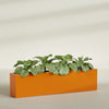 Miami Extra Large Narrow Rectangle Fiberglass Planter - 72 in x 12 in x 18 in - Gloss Tangerine - Gloss Tangerine,72 in x 12 in x 18 in
