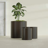 Rio Grande Large Round Fiberglass Planter - 30 in x 30 in x 32 in - Matte Brown - Matte Brown,30 in x 30 in x 32 in