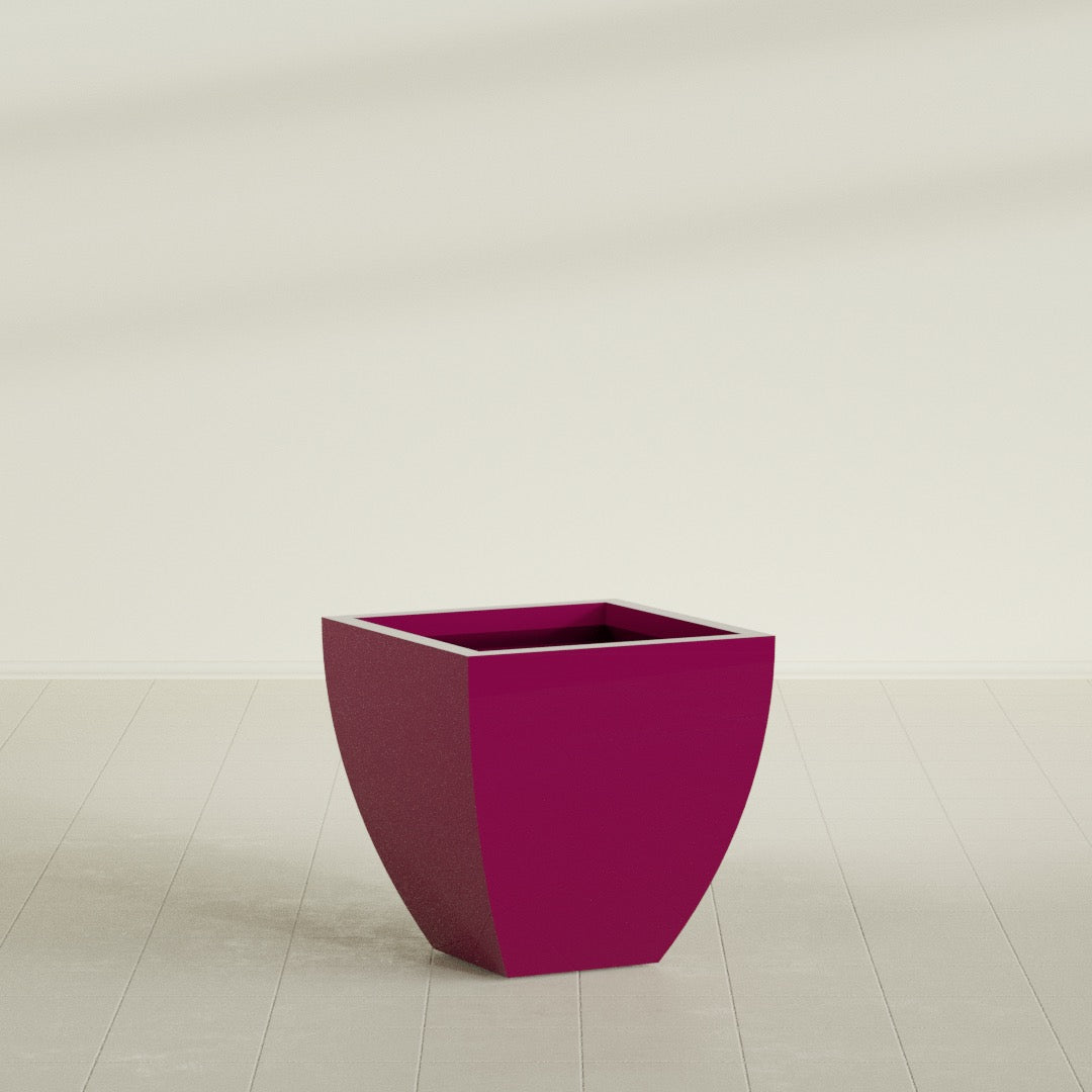 Lima Medium Tapered Square Fiberglass Planter - 24 in x 24 in x 24 in - Gloss Eggplant - Gloss Eggplant,24 in x 24 in x 24 in