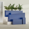 Hollywood Medium Rectangle Fiberglass Planter - 12 in x 12 in x 24 in - Matte Cobalt Blue - Matte Cobalt Blue,12 in x 12 in x 24 in
