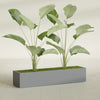 Cuba Extra Large Long Rectangle Fiberglass Planter - 60 in x 14 in x 12 in - Metallic Gunmetal - Metallic Gunmetal,60 in x 14 in x 12 in