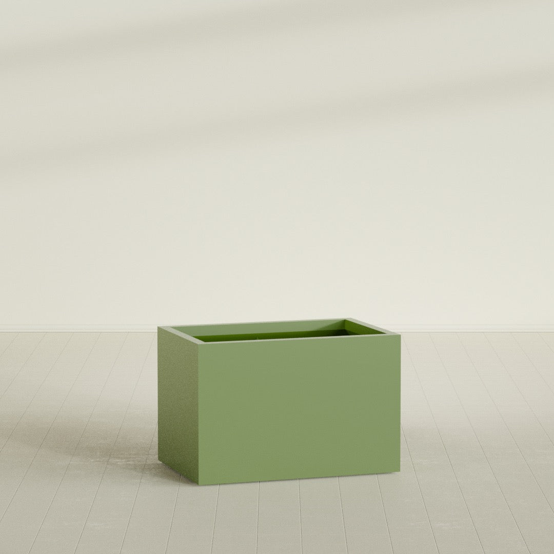 Granada Large Rectangle Fiberglass Planter - 36 in x 24 in x 24 in - Satin Green - Satin Green,36 in x 24 in x 24 in