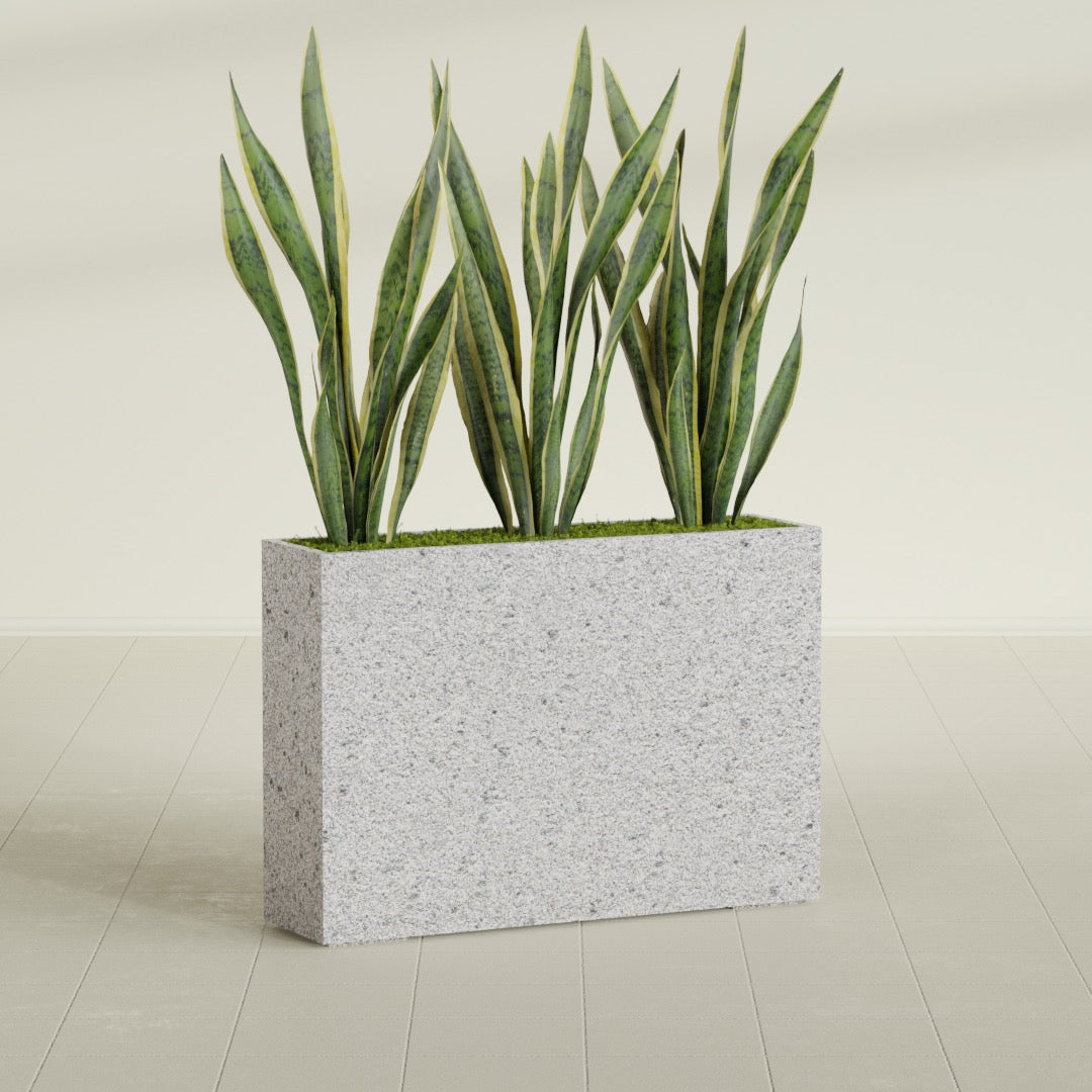 ProTone Fiberglass Premium Finish Extra Large Rectangle Planter - 60 in x 16 in x 42 in - StoneLight - Greystone - StoneLight - Greystone,60 in x 16 in x 42 in