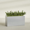 Brisbane Extra Large Long Rectangle Fiberglass Planter - 60 in x 24 in x 32 in - Metallic Silver - Metallic Silver,60 in x 24 in x 32 in