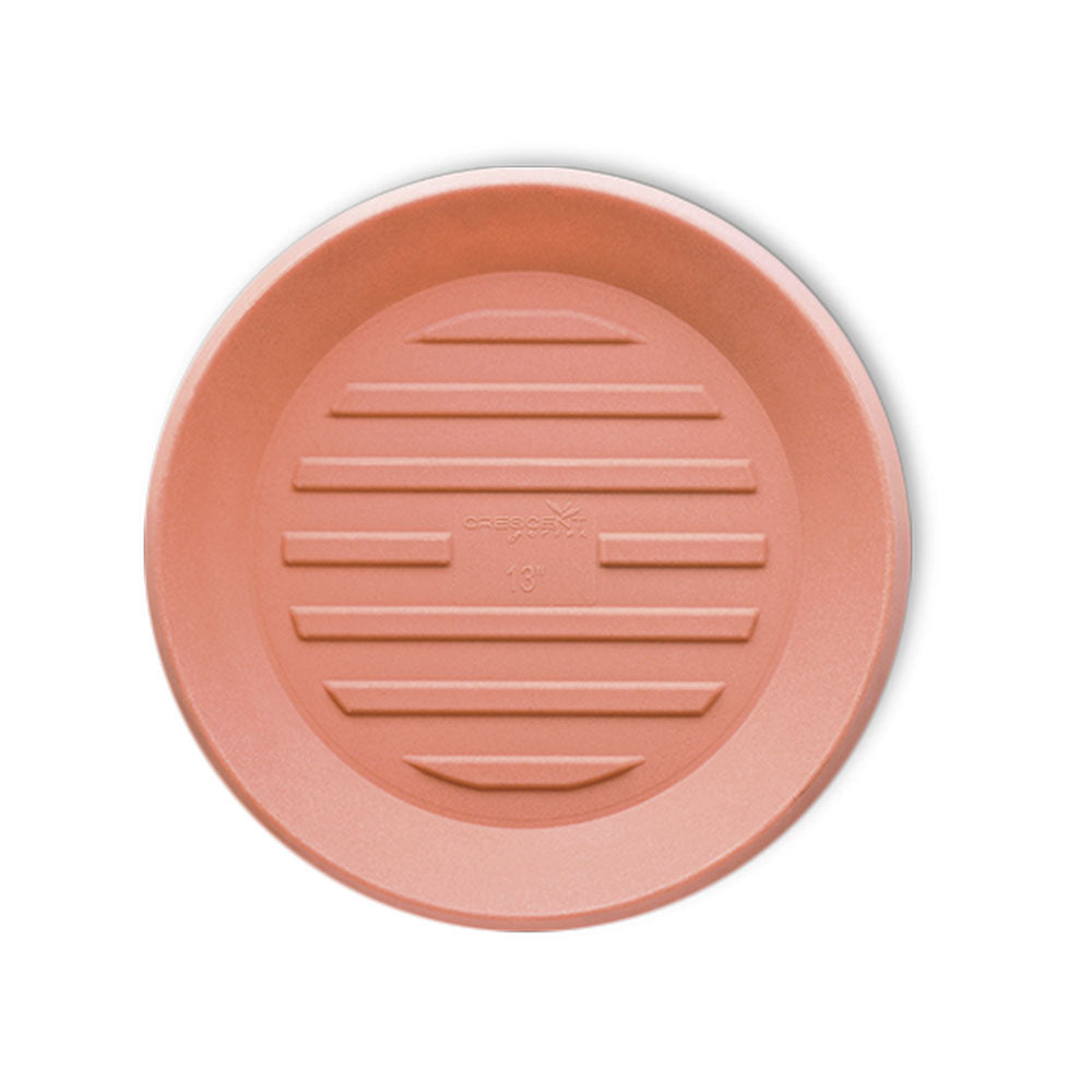 Round Plastic Plant Saucer - 8" Round - Weathered Terracotta - Weathered Terracotta,11 in x 11 in x 1 in