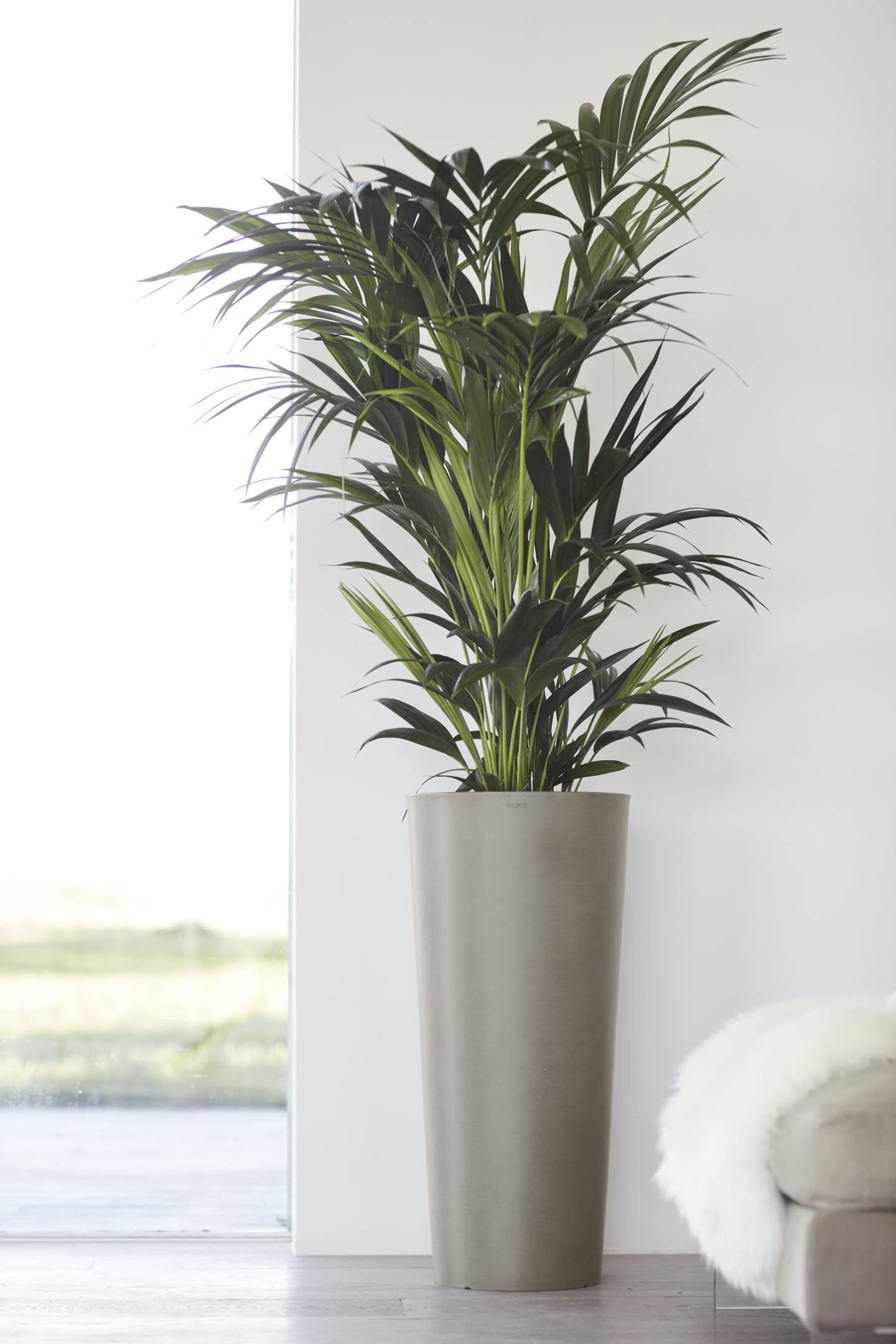 Amsterdam Mid High Medium Tall Round Planter - 13.5 in x 13.5 in x 26 in - Taupe - Taupe,13.5 in x 13.5 in x 26 in,Planter Only