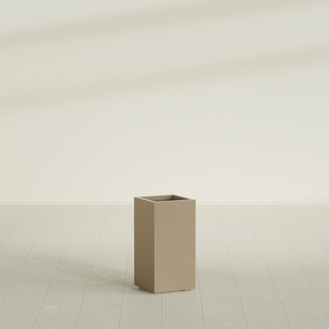 Potsdam Large Tall Rectangle Fiberglass Planter - 16 in x 16 in x 32 in - Metallic Gold - Metallic Gold,16 in x 16 in x 32 in