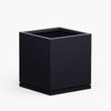 Medium Metal Square Cube Planter - 22 in x 22 in x 22 in - Matte Black - With Drip Tray - Matte Black,22 in x 22 in x 22 in,With Drip Tray