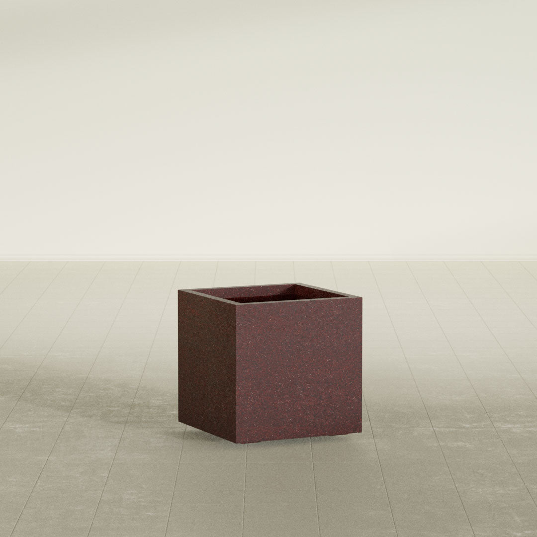 ProTone Fiberglass Premium Finish Medium Cube Square Planter - 20 in x 20 in x 20 in - Weathered Steel - Rust - Weathered Steel - Rust,20 in x 20 in x 20 in