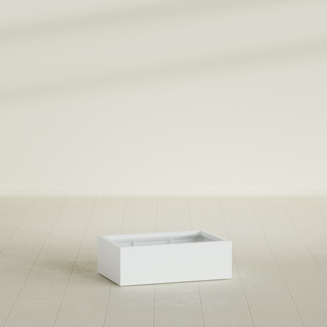 Antwerp Large Long Rectangle Fiberglass Planter - 36 in x 24 in x 12 in - Matte White - Matte White,36 in x 24 in x 12 in