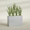 Delray Extra Large Long Rectangle Fiberglass Planter - 48 in x 12 in x 32 in - Metallic Silver - Metallic Silver,48 in x 12 in x 32 in