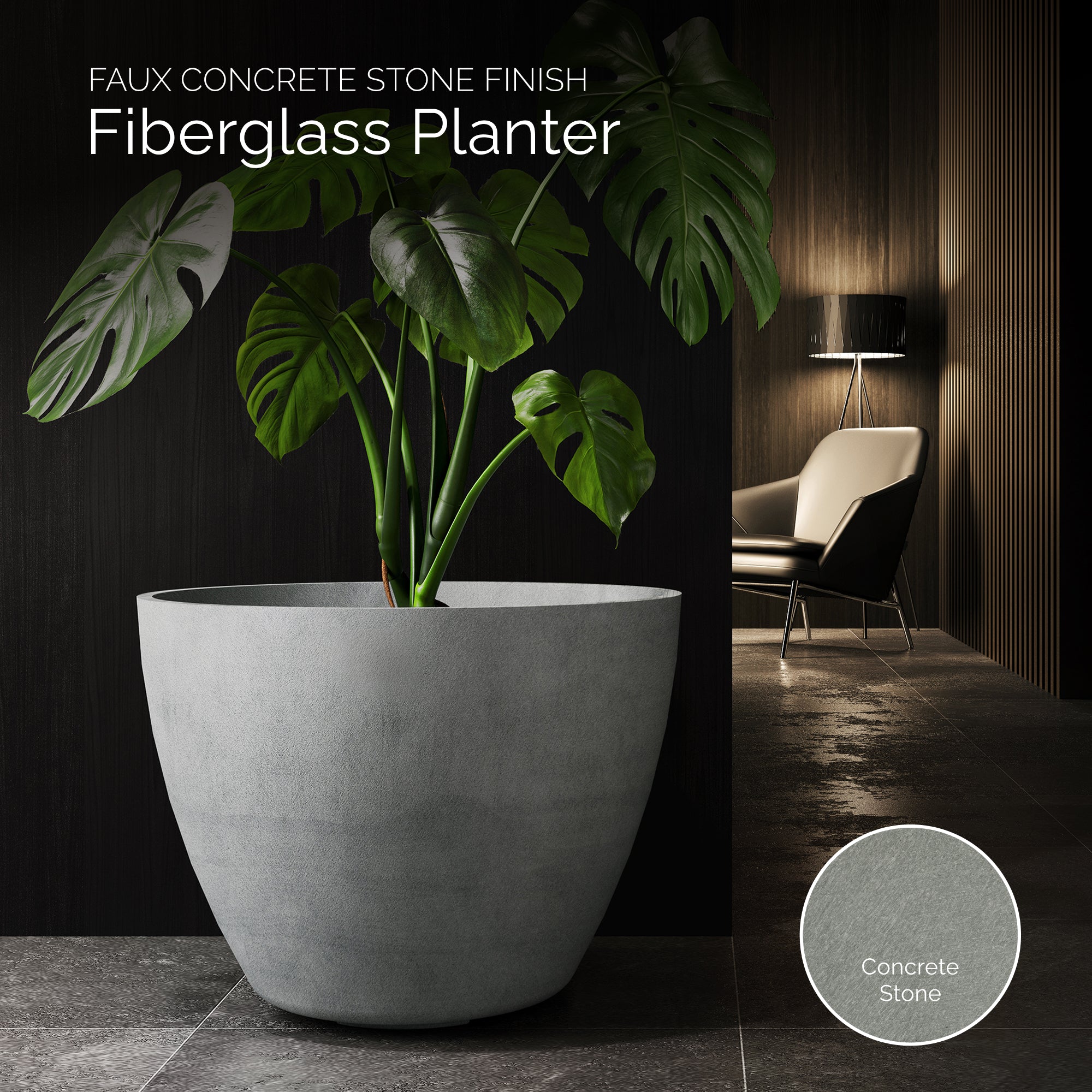 Lupo - 20in x 20in x 15.4 - Concrete Stone - Concrete Stone,20 in x 20 in x 15.5 in - Concrete Stone,20 in x 20 in x 15.5 in - Concrete Stone,20 in x 20 in x 15.5 in - Concrete Stone,20 in diam. x 15.4 in